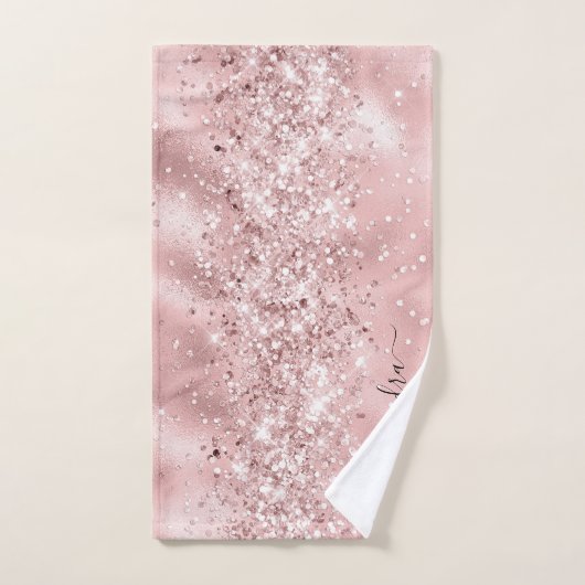 Élégant Rose Gold Parties scintillant brillant Per (Serviette à main)