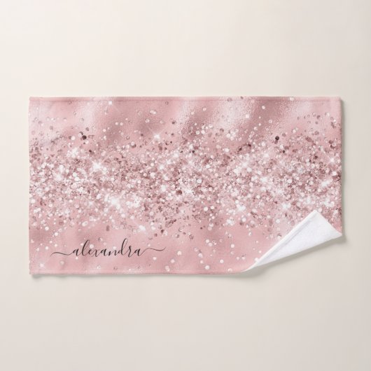 Élégant Rose Gold Parties scintillant brillant Per (Serviette à main)