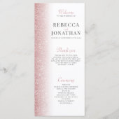 Élégant Rose Gold Parties scintillant carte progra (Devant)