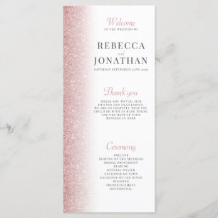 Élégant Rose Gold Parties scintillant carte progra
