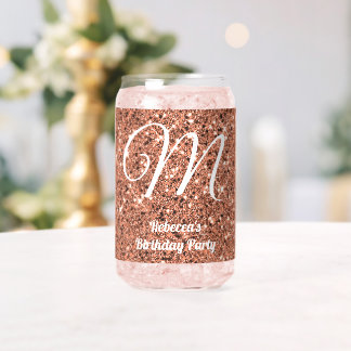 Élégant Rose Gold Parties scintillant Nom Monogram
