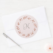 Élégant Rose Gold Parties scintillant Sticker init (Enveloppe)