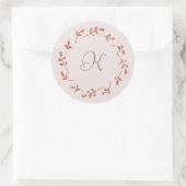 Élégant Rose Gold Parties scintillant Sticker init (Sac)