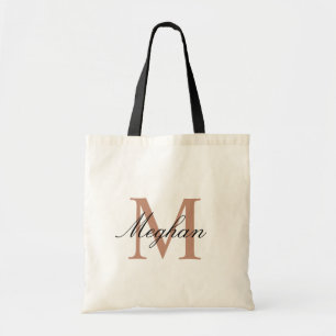 Elégant Rose Gold Personnalisé Monogram Tot sac