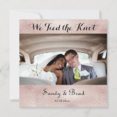 Élégant Rose Gold Photo Mariage Faire-part (Devant)