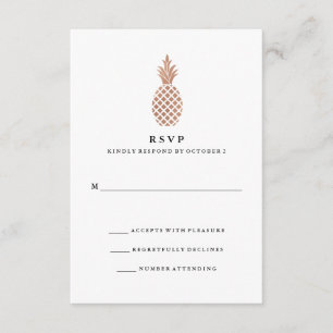 Elégant Rose Gold Pineapple Wedding RSVP
