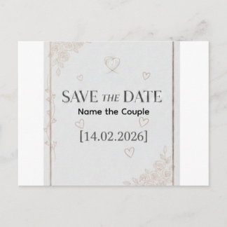 Elegant Rose Gold Save the Date Announcement Postc Aankondigingskaart