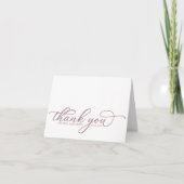 Elégant Rose Gold Script Mariage Merci Cartes (Devant)