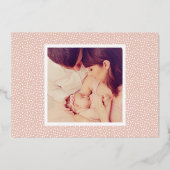 Élégant Rose Gold Script Photo Faire-part de naiss (Verso)