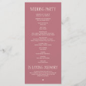 Elegant Rose Gold Typography Wedding Program Programma (Achterkant)