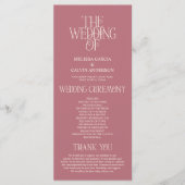 Elegant Rose Gold Typography Wedding Program Programma (Voorkant)
