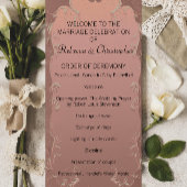 Élégant Rose Gold Wedding Programme