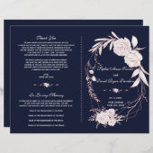 Élégant Rose Gold White Flowers Programme géométri (Devant / Derrière)