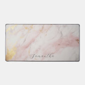 Élégant rose Golden Calligraphie Nom Bureau Mat (Recto)