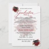 Elegant Rose Graduation Invitation Template (Devant)