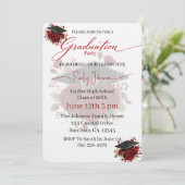Elegant Rose Graduation Invitation Template (Debout devant)