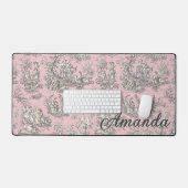 Élégant Rose Gris Monogram Toile de Jouy (Clavier et souris)