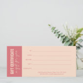 Elegant Rose & Ivory Business Gift Certificate (Staand voorkant)