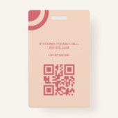 Elegant Rose & Ivory Salon Employee Qr Code Badge (Achterkant)