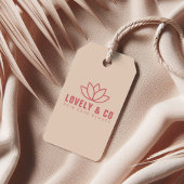 Elegant Rose & Ivory Thank You Label Hang Tag Cadeaulabel
