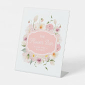 Élégant rose La Barre Fleur Panneau Piédestal (Recto)