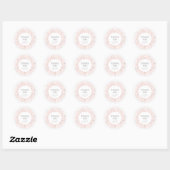 Élégant rose mariage or merci autocollant (Feuille)