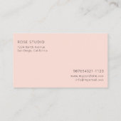 Élégant Rose moderne Carte de visite floral (Dos)