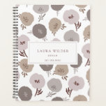 Élégant Rose moderne Doula Taupe motif floral<br><div class="desc">Ce joli modèle moderne rose taupe à motif floral taupe double planner pour garder trace de vos rendez-vous clients. Délicat motif floral moderne et stylisé dans des couleurs muettes. Utilisez l'outil de conception pour modifier les polices. Vient en couverture douce ou dure. choisissez votre option.</div>