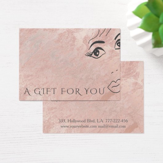 Elégant rose moderne en marbre doré visage fille (Bureau)