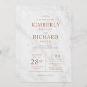 Élégant Rose moderne en marbre Faire-part de maria (Devant / Derrière)