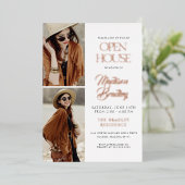 Élégant Rose moderne Faire-part de diplôme d'or (Debout devant)