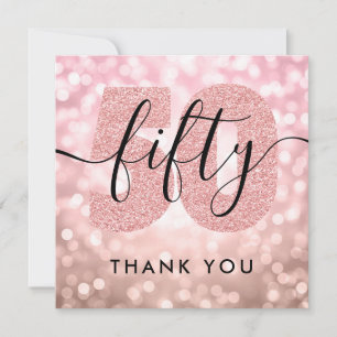 Elégant Rose moderne Gold 50e anniversaire Merci