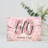 Elégant Rose moderne Gold 50e anniversaire Merci (Debout devant)