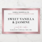 Élégant Rose moderne  Gold Étiquette d'emballage p (Étiquettes simples)