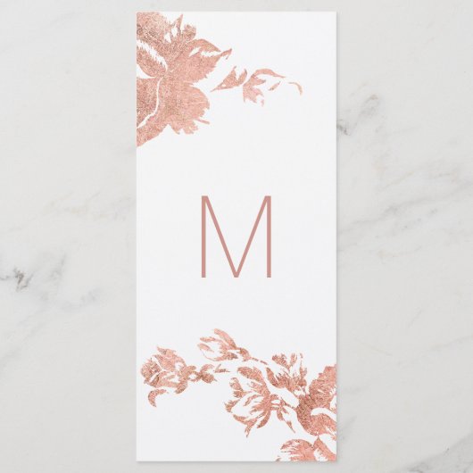 Élégant Rose moderne Gold Floral programmes de mar (Dos)