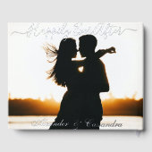 Elégant Rose moderne photo Gold Silver Mariage (Verso)