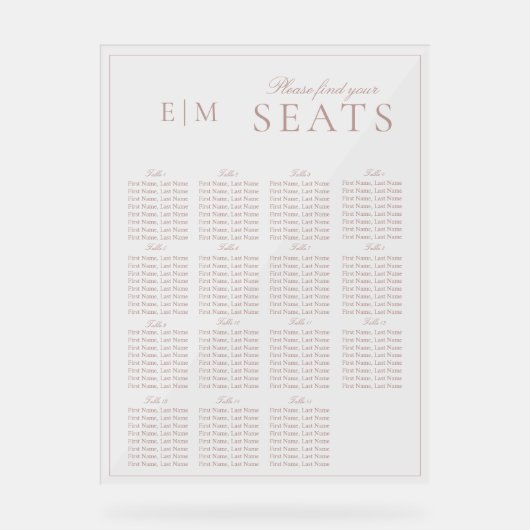 Élégant rose moderne Script Monogramme Siège Maria (Recto)