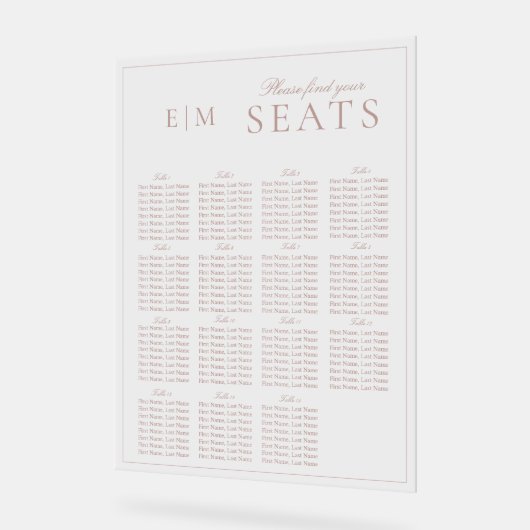 Élégant rose moderne Script Monogramme Siège Maria (Angle)