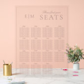 Élégant rose moderne Script Monogramme Siège Maria (Mariage)