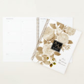 Élégant Rose Monogramme Blanc (Devant avec enveloppe)