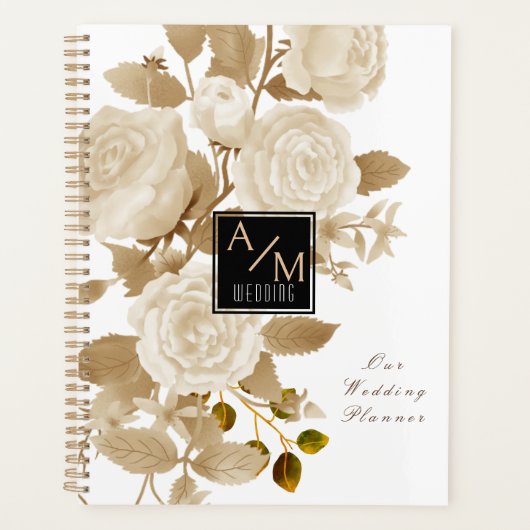 Élégant Rose Monogramme Blanc (Devant)