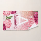 Elégant rose Monogramme Parties scintillant Design (Serviette à main)