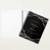 Élégant Rose noir Gold Foil Agate Photo Mariage (Devant avec enveloppe)