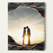 Élégant Rose noir Gold Foil Agate Photo Mariage (Dos)