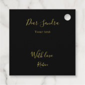 Elégant rose noire roses merci les étiquettes de f (Dos)