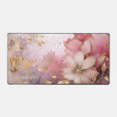 Elégant rose Or Fleurs Moderne Nom Personnalisé (Recto)