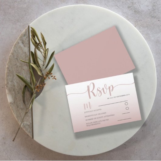 Élégant Rose or simple Mariage RSVP