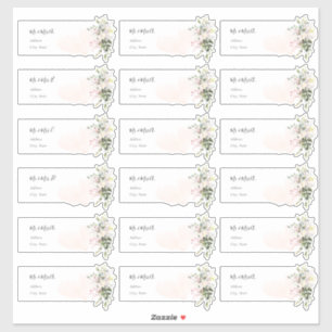 Élégant rose pâle Eucalyptus Étiquettes de adresse