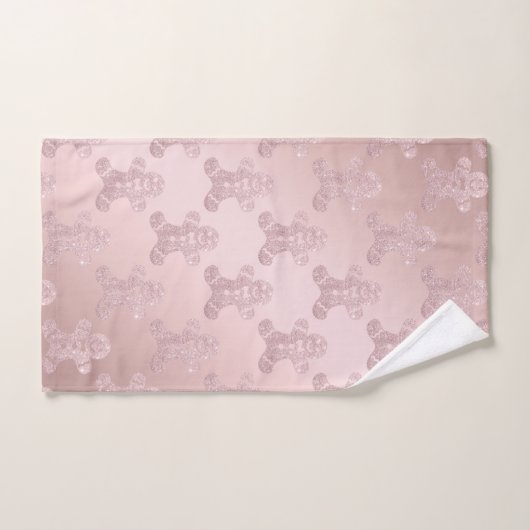 Élégant Rose Parties scintillant en or Motif de pa (Serviette à main)