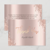 Élégant Rose Parties scintillant or  Cartes de rem (Devant / Derrière)